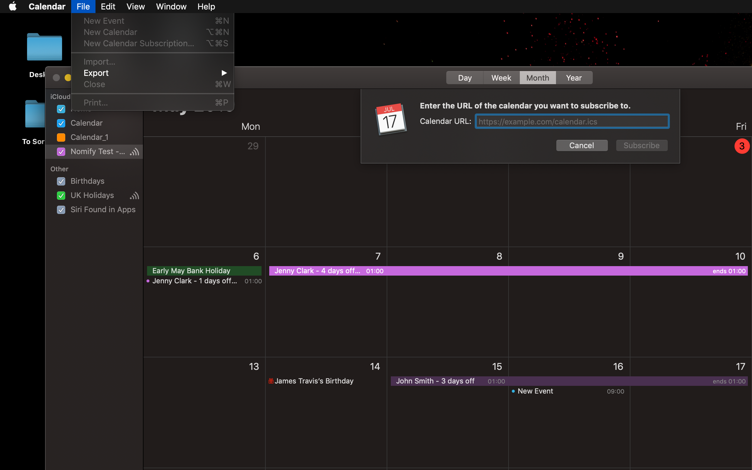 Holidays Exporting Holidays via a Live Calendar (iCal) Feed Redbeck